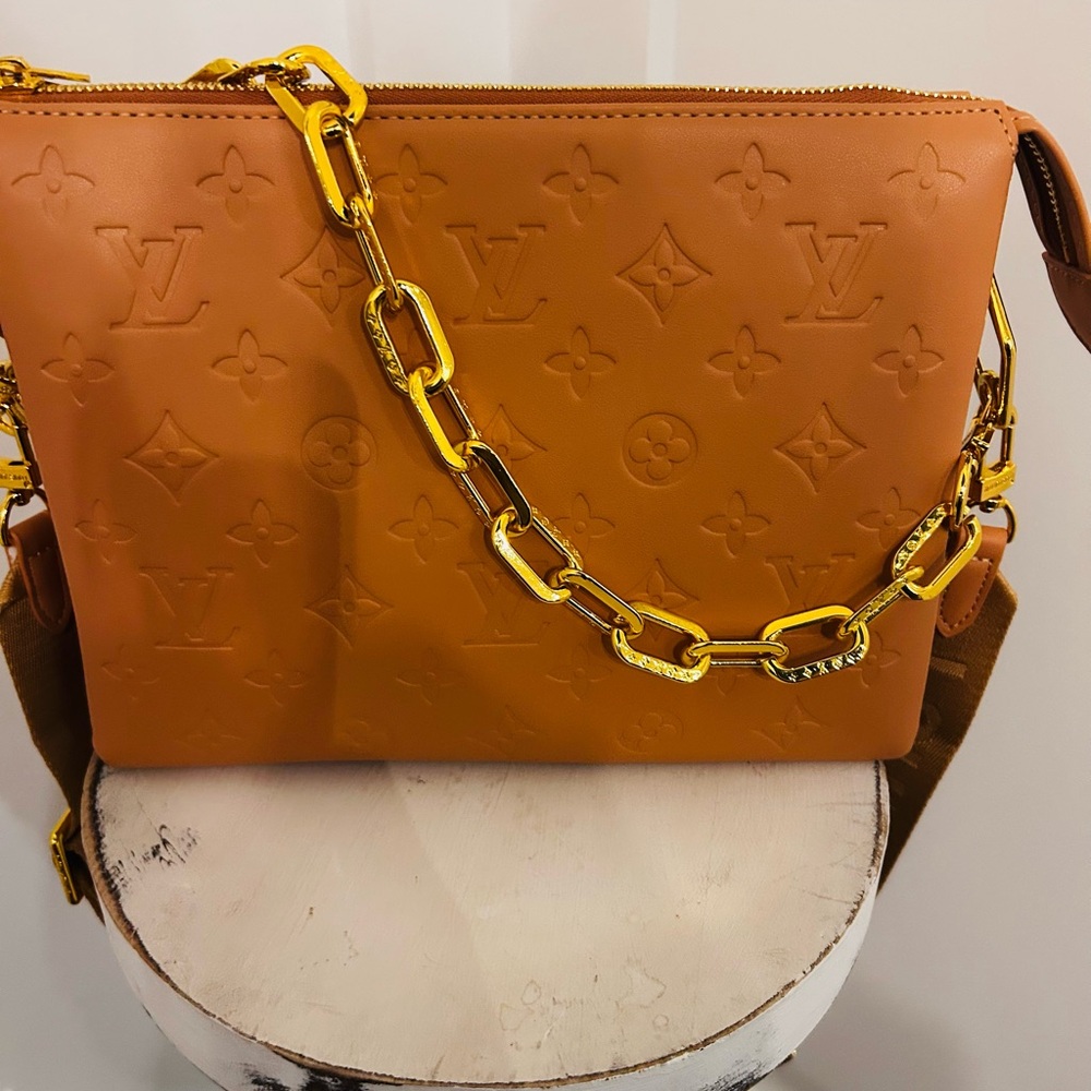 Louis Vuitton Brown Embossed Crossbody Bag